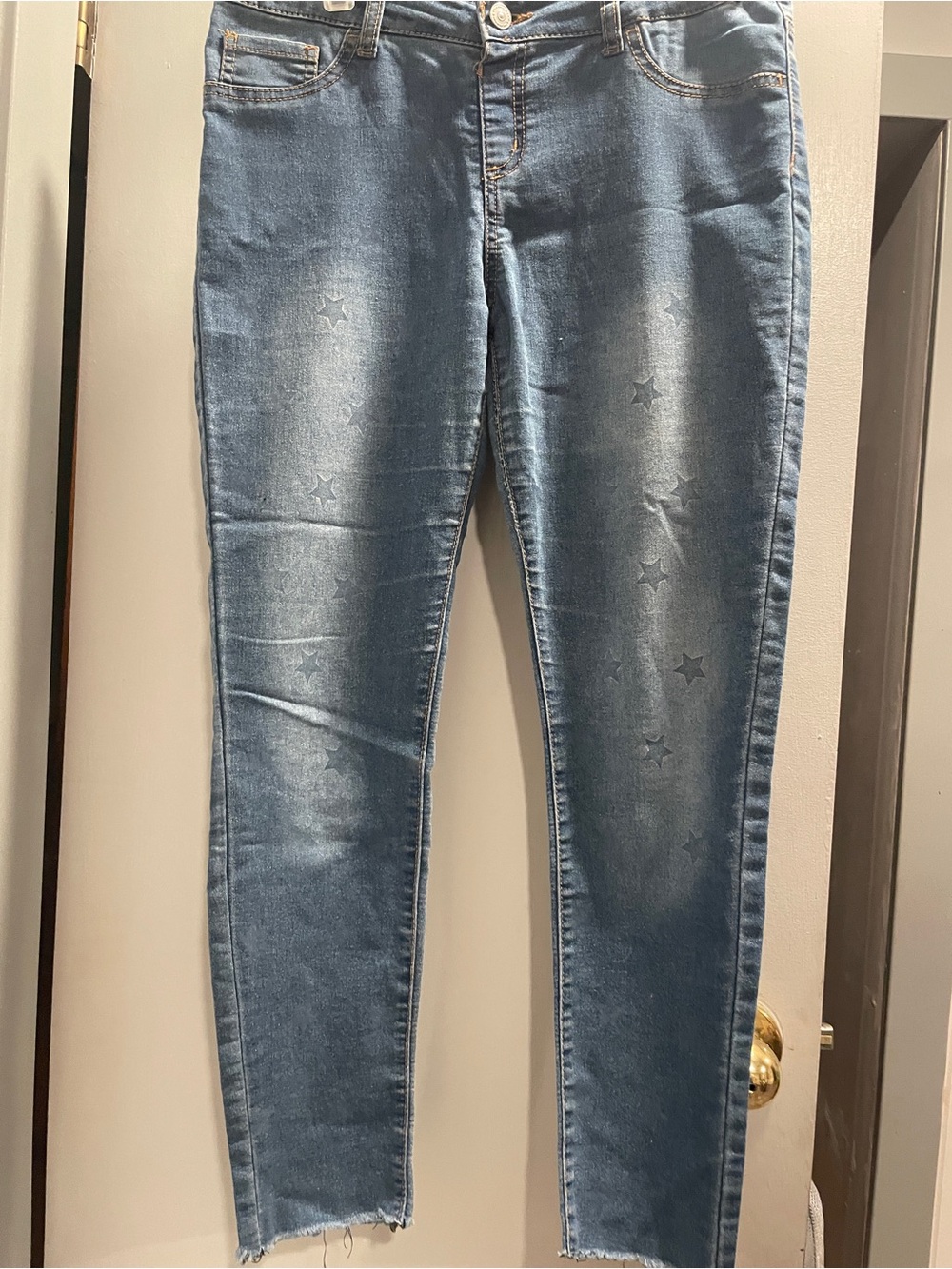 Arizona Jean Co Women's Dark Blue Skinny Jeans with Star Accent size 14 1/2 Plus